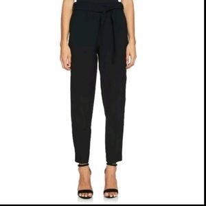 1. State High Waisted Black Pants Tie Waist Cropped Flowy Sz 2